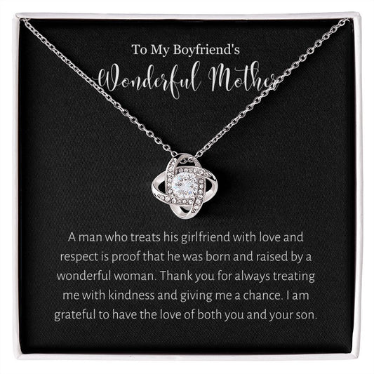 To My Boyfriend's Mom Gift | Mother in Law Necklace, Jewelry for Christmas, Birthday & Mother's Day, Message Card to Boyfriend Mother