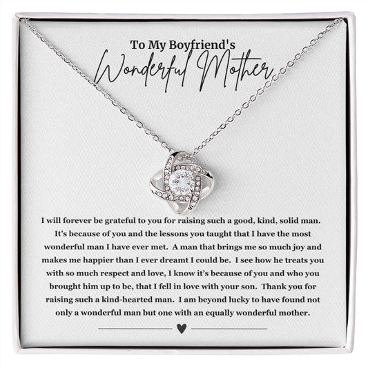 To My Boyfriend's Mom Gift | Mother in Law Necklace, Jewelry for Christmas, Birthday & Mother's Day, Message Card to Boyfriend Mother