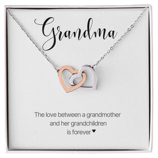 Grandmother and Granddaughter Necklace |  Mothers Day Gift for Grandma, Grandma Gift,  Birthday Gift, Two Heart Necklace Connected, Jewelry For Grandmother, Granddaughter Gift