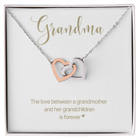 Grandmother and Granddaughter Necklace |  Mothers Day Gift for Grandma, Grandma Gift,  Birthday Gift, Two Heart Necklace Connected, Jewelry For Grandmother, Granddaughter Gift