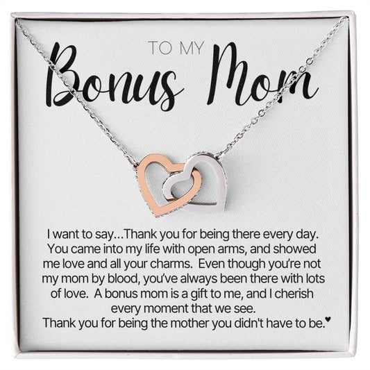 Bonus Mom Necklace | Bonus Mom Gift from Daughter or Son, Step Mom Gift for Mother's Day Birthday or Christmas, Stepped Up Mom, Unbiological Mom Gift