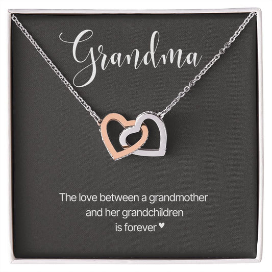 Grandmother and Granddaughter Necklace |  Mothers Day Gift for Grandma, Grandma Gift,  Birthday Gift, Two Heart Necklace Connected, Jewelry For Grandmother, Granddaughter Gift