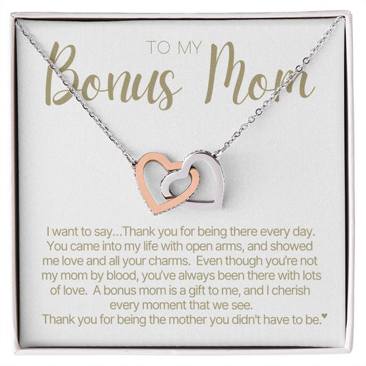 Bonus Mom Necklace | Bonus Mom Gift from Daughter or Son, Step Mom Gift for Mother's Day Birthday or Christmas, Stepped Up Mom, Unbiological Mom Gift