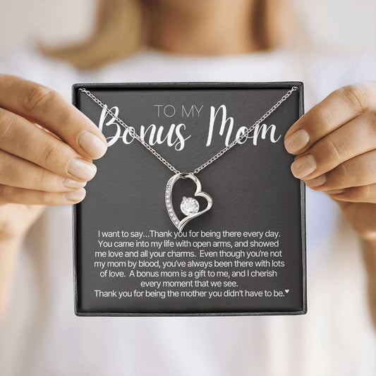 Bonus Mom - Alluring Beauty Necklace - Black Background Forever Love Template